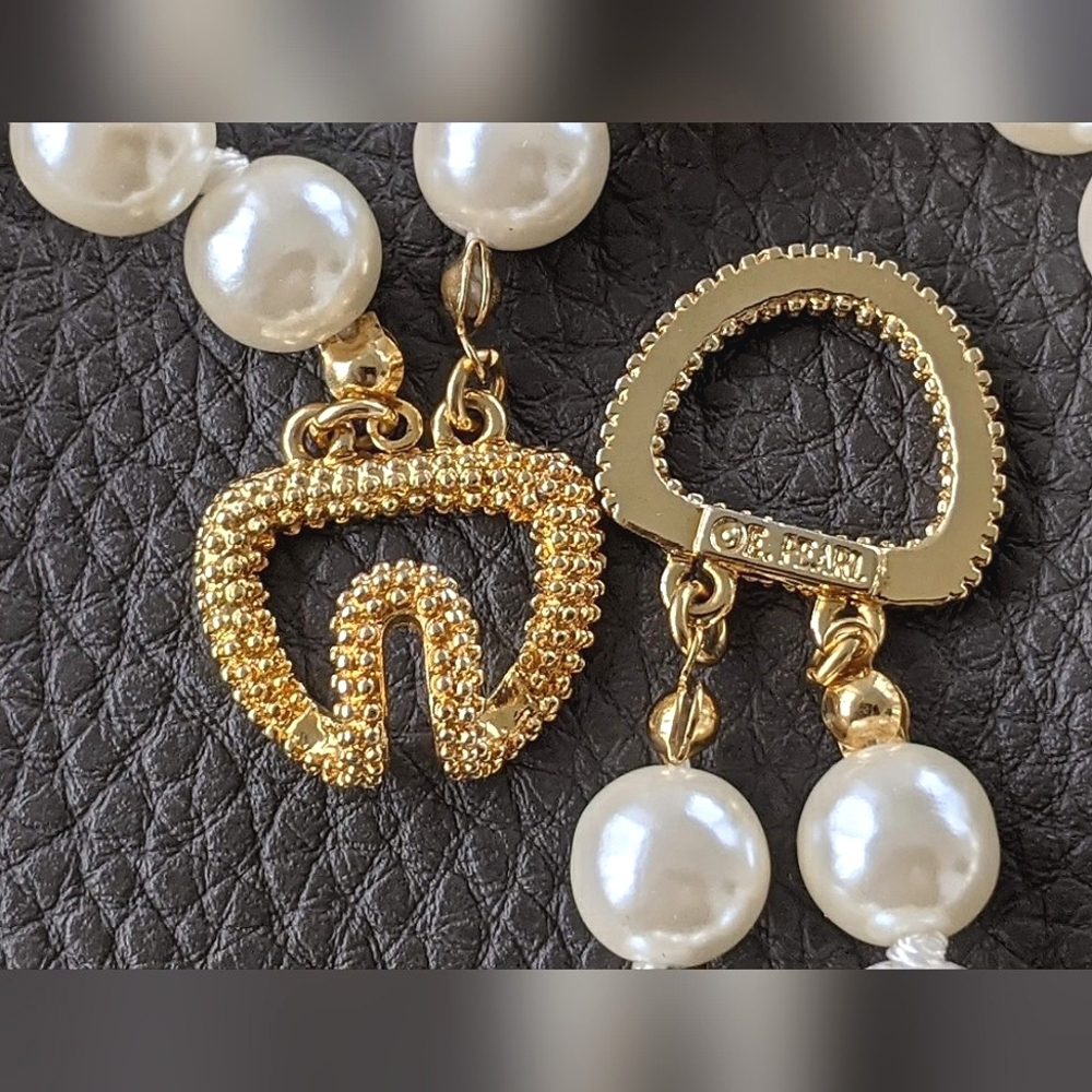 ERWIN PEARL Signed 10mm Double Strand Necklace • Gold Clasp • Jackie O Style - Picture 3 of 9